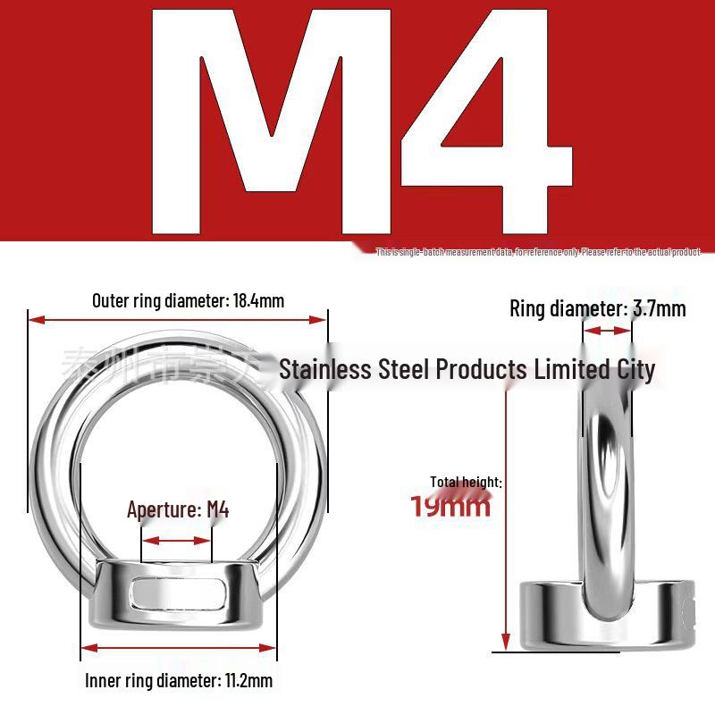 304 Stainless Steel Extended Ring-Shaped Eyebolt Screw Rod
