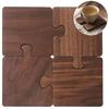 1PC Insulated wooden cup holder/tea mat. Vintage wooden puzzle coaster, suitable for office desks, bars, and home décor.