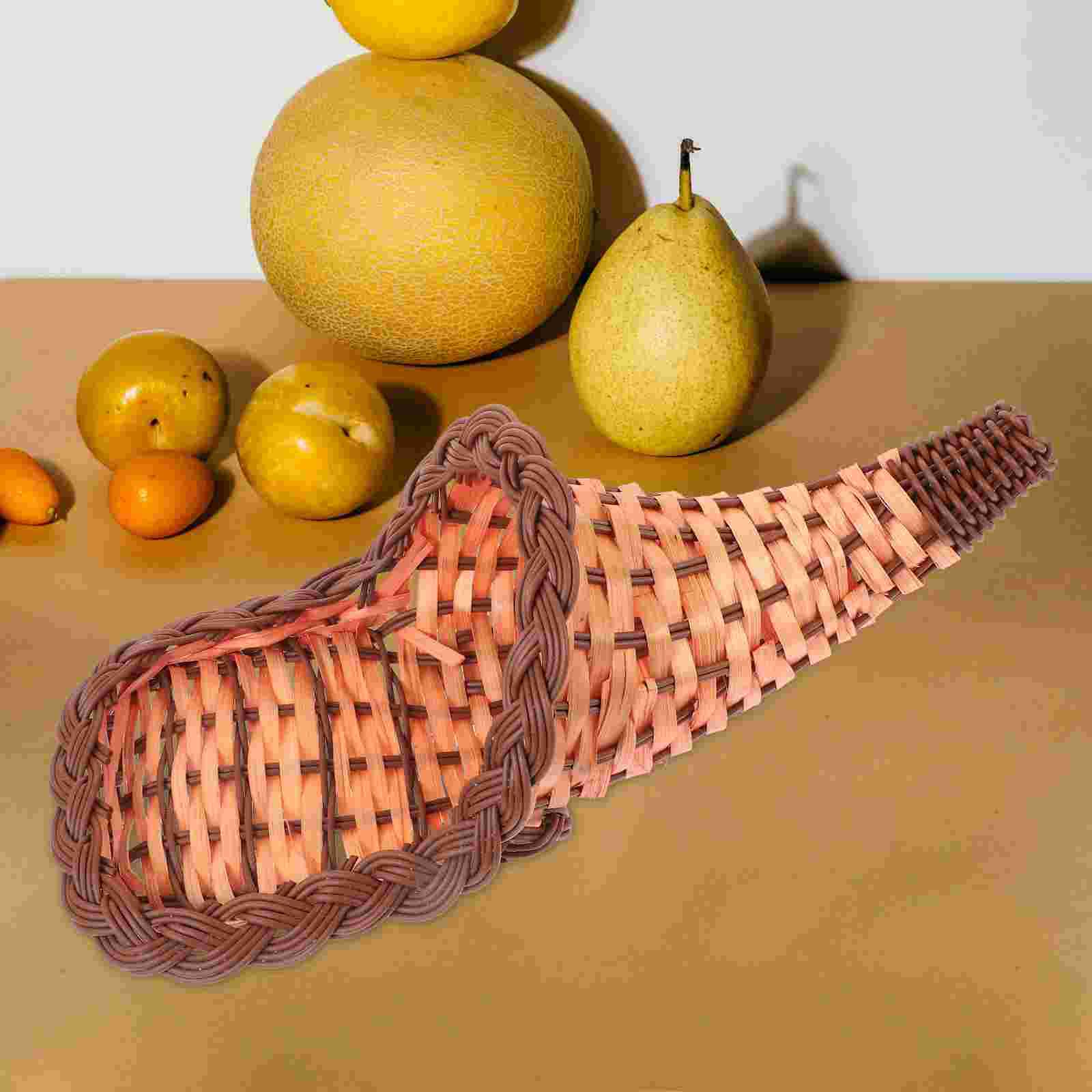 

Украсьте бамбуковый рог для хранения, детскую корзину, виноградную лозу, рог изобилия, плетеные вручную корзины для закусок