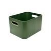 Storage Basket, Leather Organizer Bin with Handle, Desktop, Living Room, Brown 26.5x20.5x14.5cm Warm