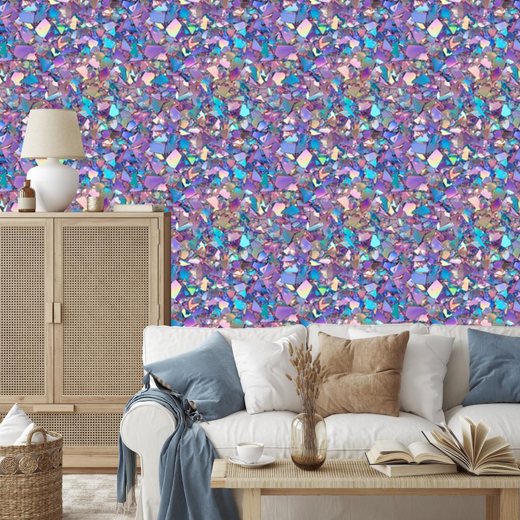 Iridescent Glitter Wallpaper Blue, Violet and Purple 50x1000