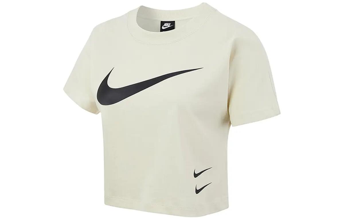 

Nike T Shirts Women s Gray Crew Neck Moderate Straight Fit DB3873-238 M