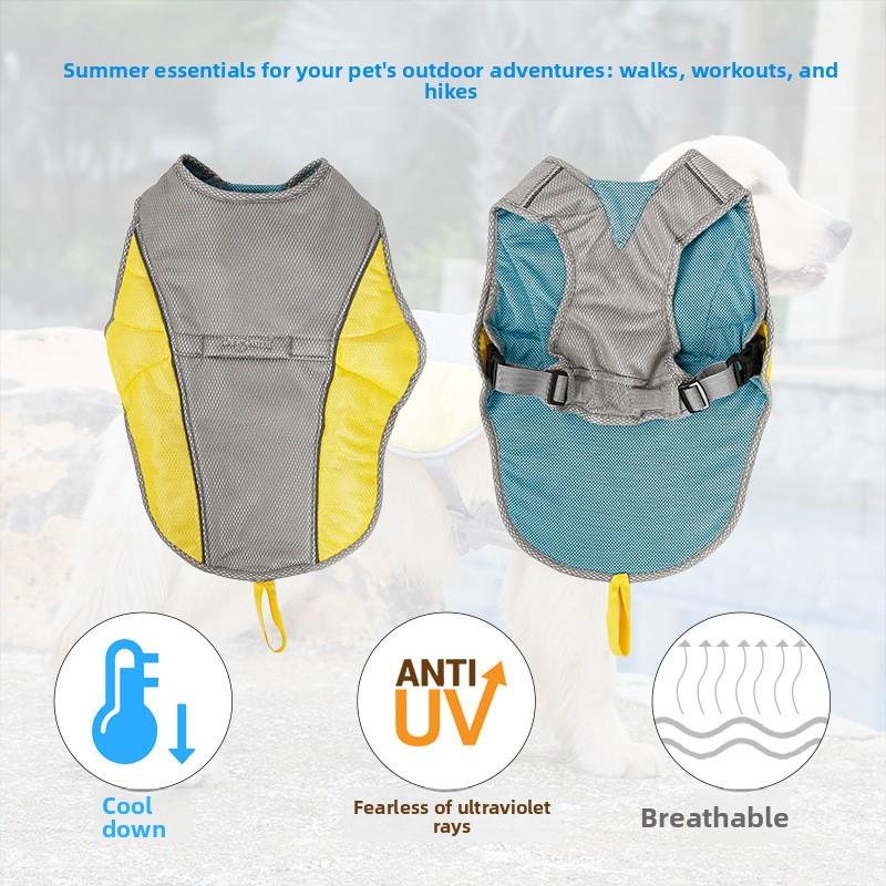 Summer Dog Cooling Vest Breathable Heatstroke Prevention Pet Cool Clothes Lightweight Comfort Pet Outfit for Small Medium Large Dogs Outdoor Walking