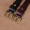 Womens Genuine Leather Belt With Hollow Cut Design Slim Waistband Casual Office Jeans Outfits Zinc Alloy Pin Buckle
