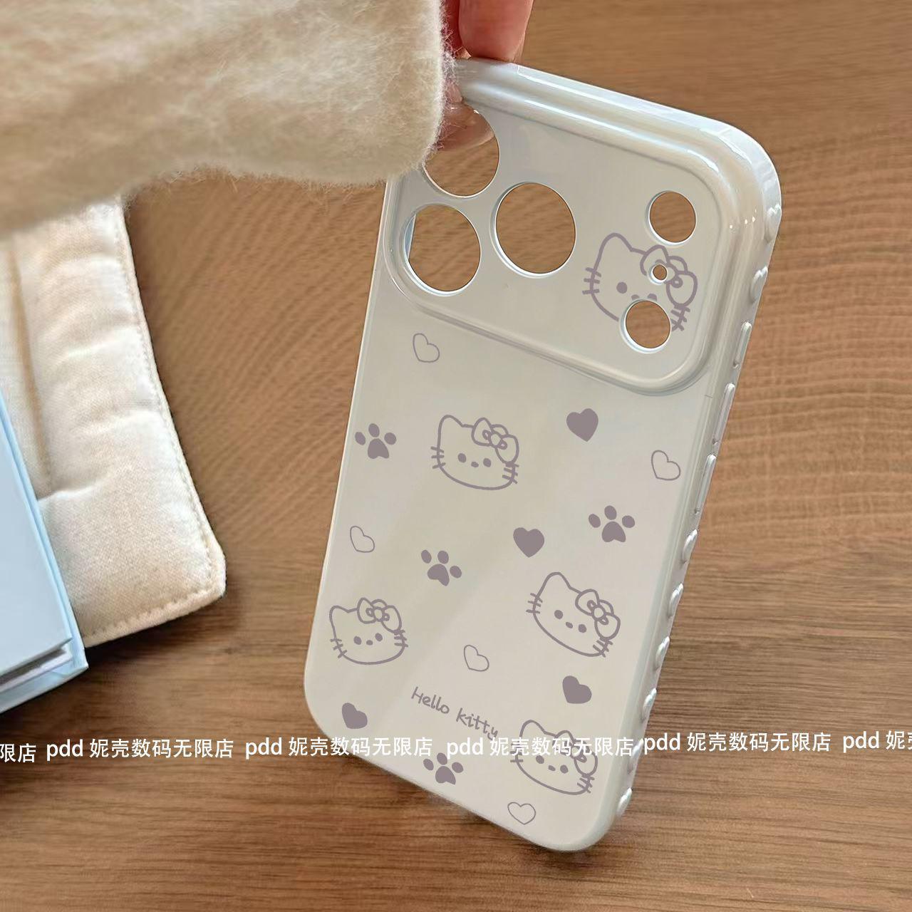 

KT Cat iPhone 17 Pro Max Heart Window Phone Case - High-grade, Soft, Cute iPhone 15 Plus
