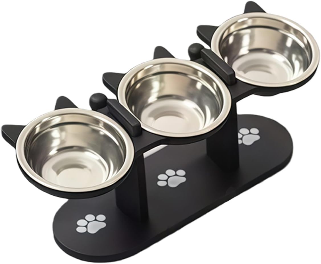 15° Tilted Pet Bowls for Cats Puppy Small Dogs, Raised Dog Bowl Stand Feeder Elevated Cat Bowls Raised Cat Food Bowls,