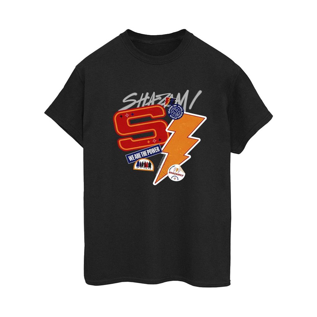 DC Comics Womens/Ladies Shazam Fury Of The Gods Sticker Spam Cotton Boyfriend T-Shirt