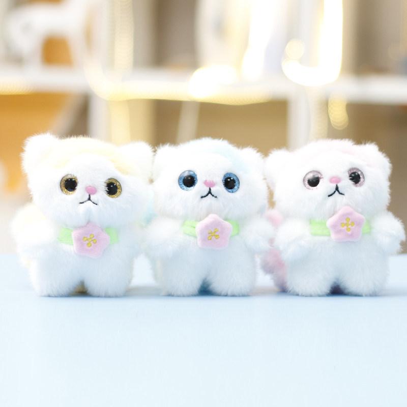 Stuffed Cat Figure Keyring With Polyester Fiber Filling For Girls Gift And Personal Accessory