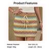 Women Crochet Striped Mini Skirt, Colorful Boho Knit Bodycon Skirt with Drawstring High Waist Summer Beach Short Pencil Skirt