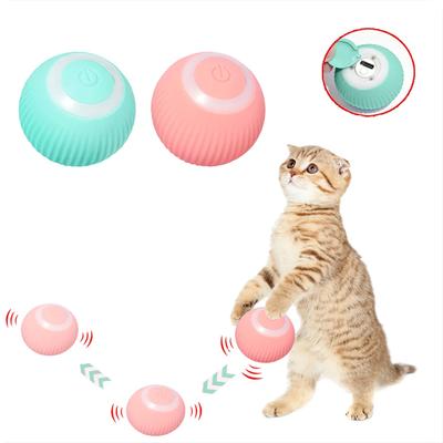 Jouet interactif pour chat Balle, Balle roulante auto-rotative automatique à 360°, Accessoires USB Chats Jouet d'exercice Chase pour chaton