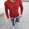Men Winter Solid Color O Neck Long Sleeve Knitted Pullover Slim Thin Sweater