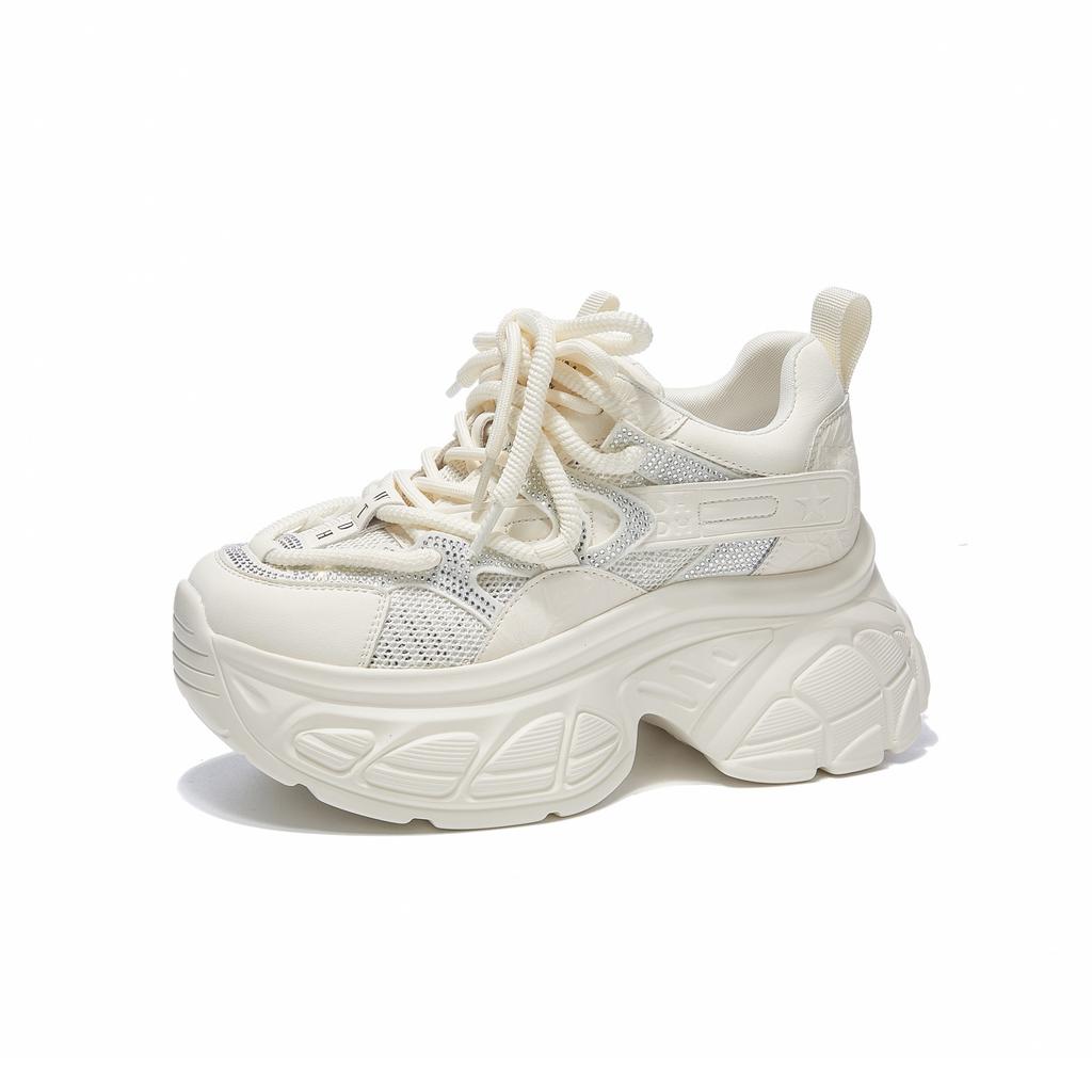 Spring New Thick-soled Height-increasing Versatile Women's Shoes Summer Breathable Rhinestone Casual Sports Shoes Women