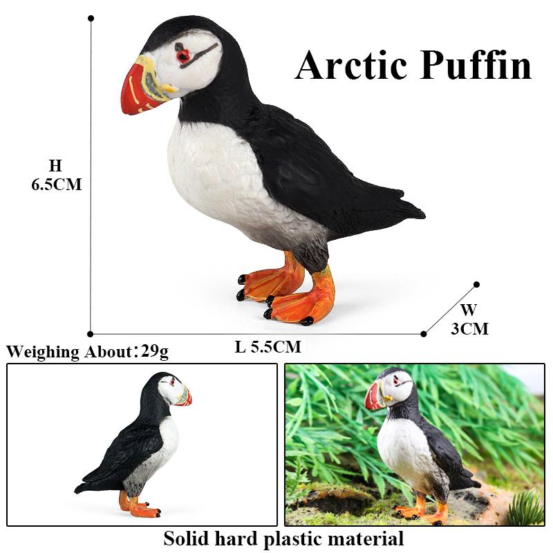 Oenux Bird Forest Animal Parrot Macaw Cockatiel Cockatoo Agapornis Puffin Model Solid PVC Garden Decoration Education Kids Toy