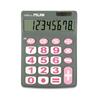 Calculatrice De Bureau - 8 Chiffres - Rose Et Gris - Grosses Touches - Piles Et Solaire