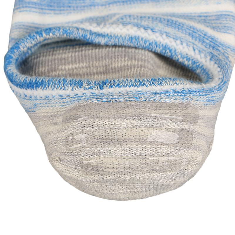 Spring and Summer Anti-drop Combed Cotton Striped Boat Socks for Men, Silicone Anti-slip Socks and Invisible Socks