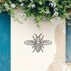 1pc Art Deco Metal Bee Wall Art, Geometric Iron Insect Sculpture, Outdoor Garden Patio Decor, Indoor Living Room Balcony Hanging