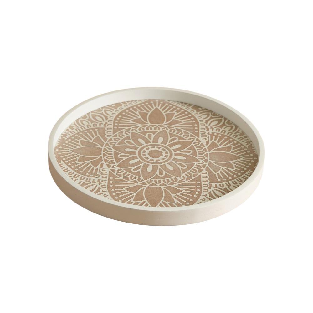 Round Circular Serving Platter Large Capacity Perfume Storage Trays Candle Holder Home Decor белый