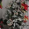 6pcs Hollow Christmas Wooden Hanging Pendants Vintage Hollow Out Star Decoration  New Year