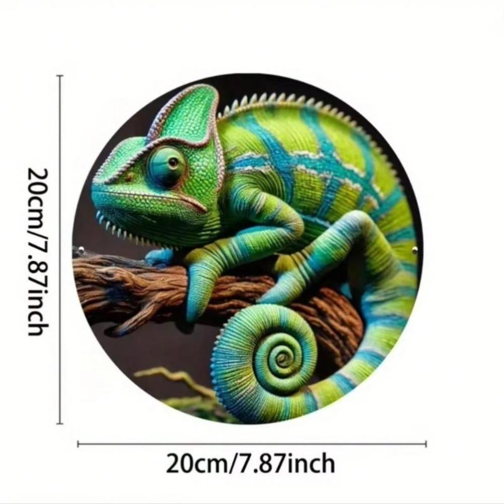 Vivid 3D Chameleon Metal Wall Art Personalized Home Office Decor Gift