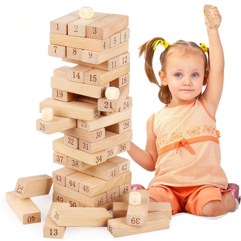 

Log color beech stacked high puzzle layer stacked adult children Table Game pumping music Wooden building block