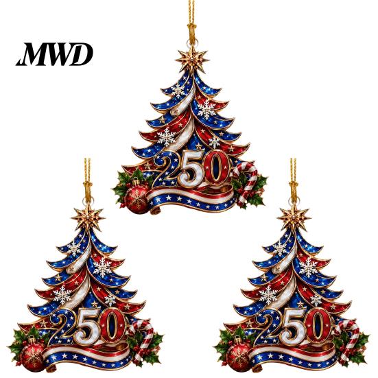 Office Holiday Ornament Christmas Acrylic Hanging Ornament, Glowing Tree Decor for Window Seasonal Wall, Festive Party Decoration, Indoor Outdoor Gift