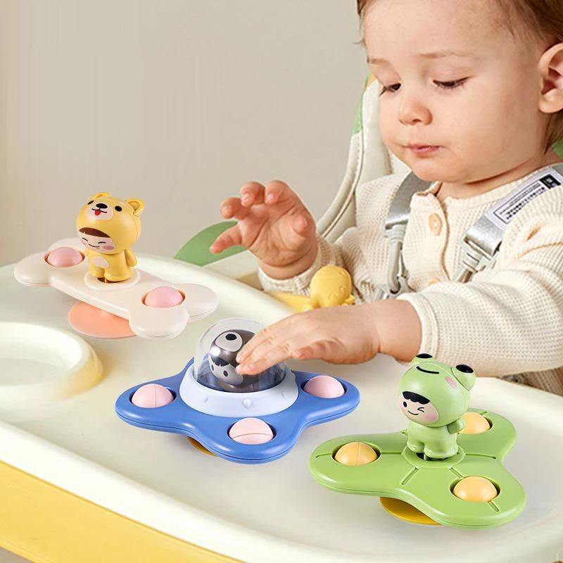 Baby Cartoon Sea Animal Spinners Toy Bath Toys Game for Kids ABS Suction Cup Spinning Top Hand Fidget Gyro Stress Reliever