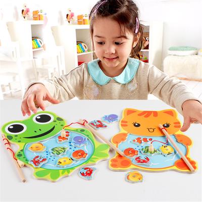 Magnetic Fishing Toy Game Kids 3D Baby Outdoor Fun Wooden Puzzle