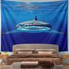 Great White Shark Underwater Scene Pattern Wall Hanging Tapestry Decorative Tapestry Home Decor for Bedroom and Living Room