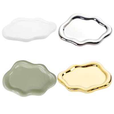 Vassoio Espositore in Ceramica a Forma di Nuvola Elegante Supporto Decorativo per Gioielli Styling Casa Uso a Lungo Termine