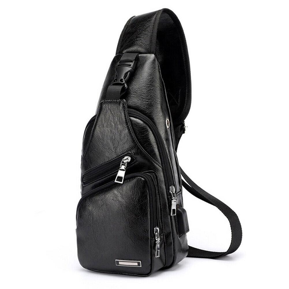 

Men s Anti-theft Chest Bag Crossbody Bags with USB Charge Port for Eyeglasses Phones Credit Card
