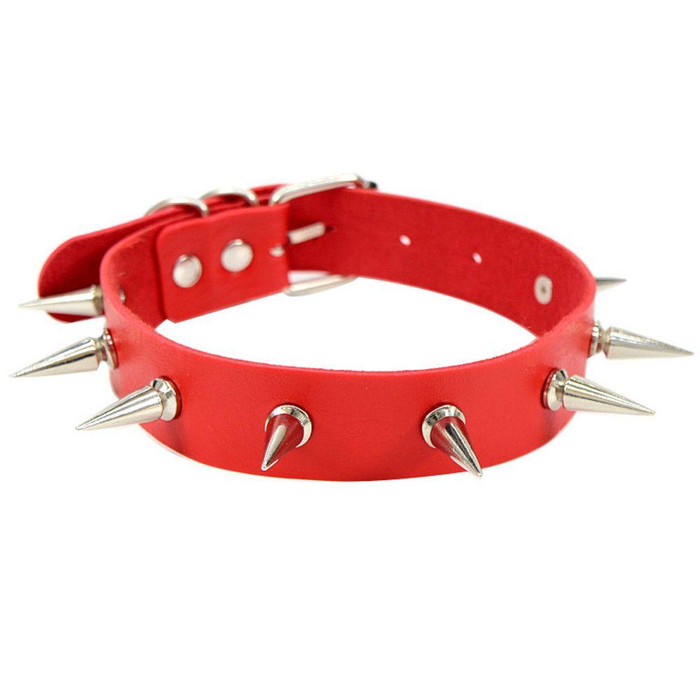 red spiked collar