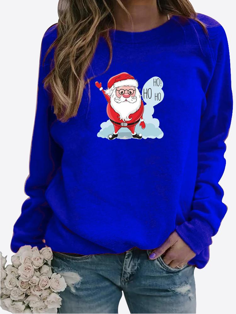 Autumn New Sweater Women Winter Long Sleeved Casual Round Neck Black Cats Printed Loose Sweatshirt Tops & Blouses Plus Size T-shirts