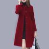 Women's 2025 Autumn/Winter Hepburn Style Mid-Length Slim Wool Coat - Plus Size Available