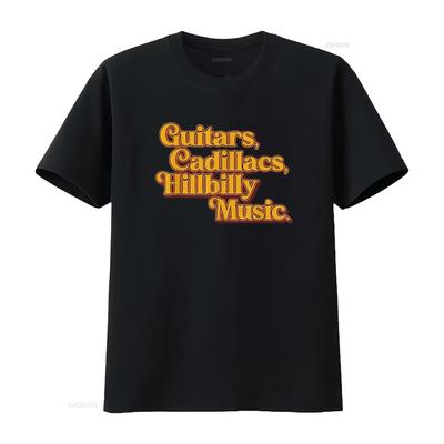 Herren Guitars Cadillacs Hillbilly Musik Bekleidung T-Shirt Weiß 4XL vintage Gewaschen Stilvoll Unisex homme Bequem Grafik