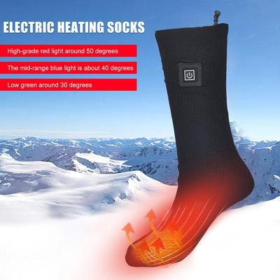 1/2/3Pair Winter Heated Socks Anti Slip Battery Powered Cold-Proof Skiing Sock Heating Warm Long Socks For Outdoor Skiing Hiking