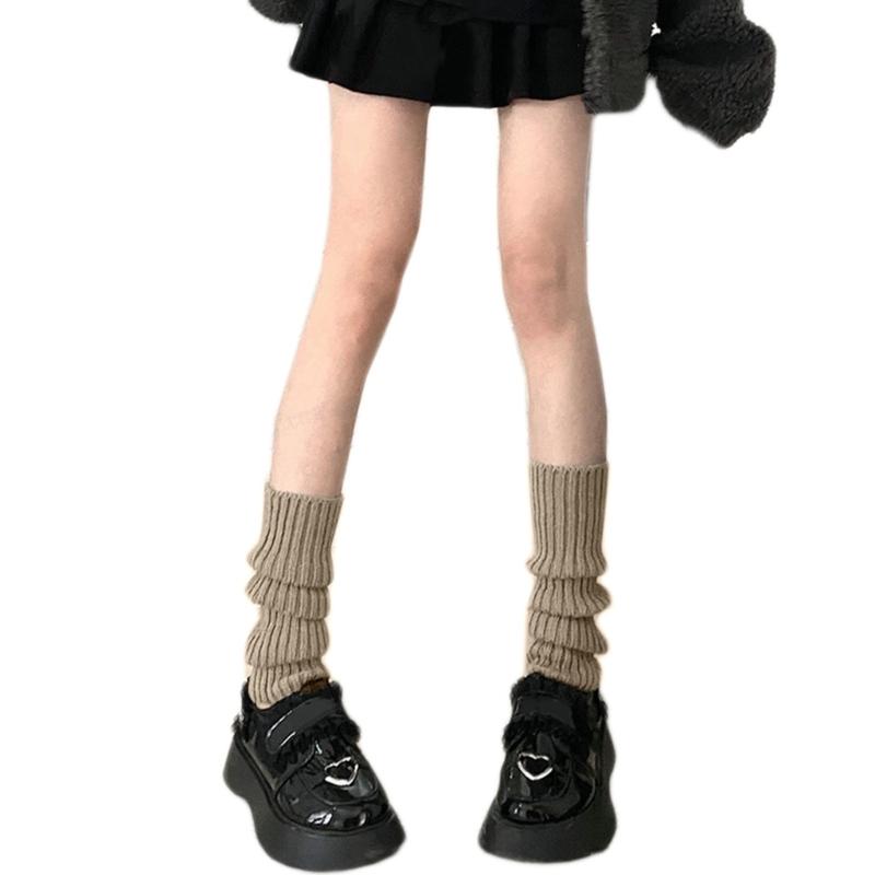 Women s Leg Warmers Harajuku Long Boot Cuff Covers Warm Knitted Long Socks JK Lolita-Socks 80s Party Dance Legwarmers