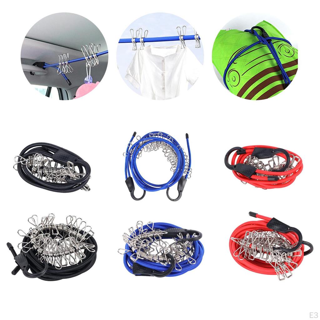 Adjustable Cord Bungie Rope Premium Rubber Easy to Install Strap Clothesline for Luggage