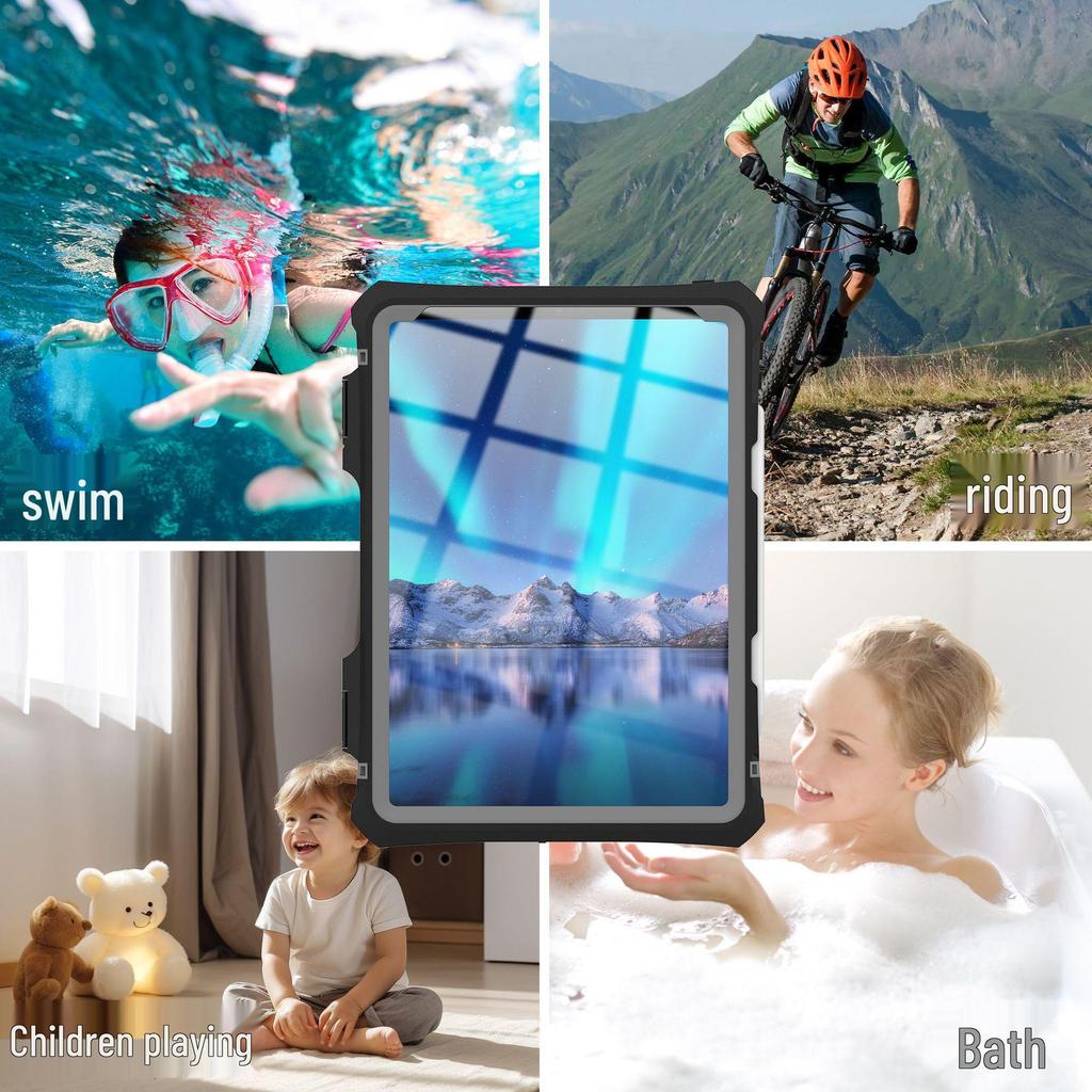 IPad Pro 11 5. Gen Wasserdichte stoßfeste Schutzhülle, Vollabdeckung, Abrieb- und kratzfest, Tragbare Tablet-Abdeckung