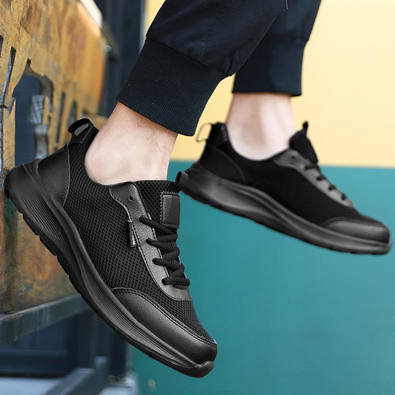 Brand sports shoes, light and non-slip soft-soled running shoes, black new models, cushioning and breathable running shoes for dad