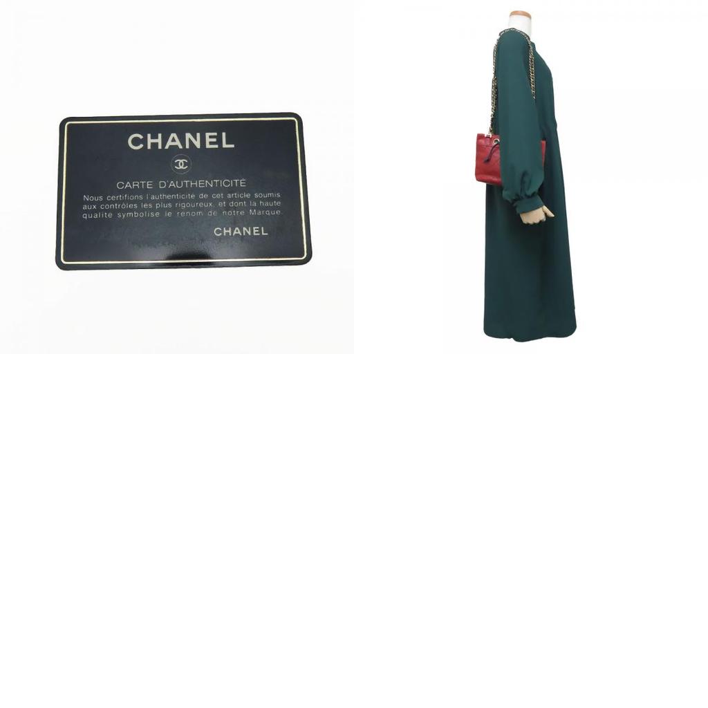 Used CHANEL Shoulder Bag Bicolole Chain lambskin Red Mini bag