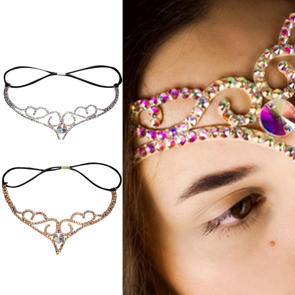 Bohemian Rhinestone Hairband Glitter Party Headband Teens Girls Dance Prom Wedding Headwear Summer Vacations Headpieces