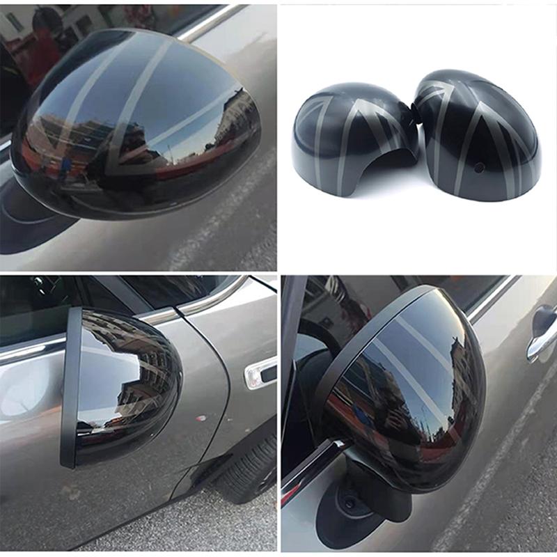 Die Schwarze Flagge Auto Schale Außen Rückspiegelabdeckungen Für BMW MINI Cooper One S JCW F54 F55 F56 F57 F60 2015-2019 Zubehör
