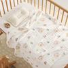 110x110cm High Density Pure Cotton Six-Layer Gauze Baby Bath Towel and Toddler Blanket