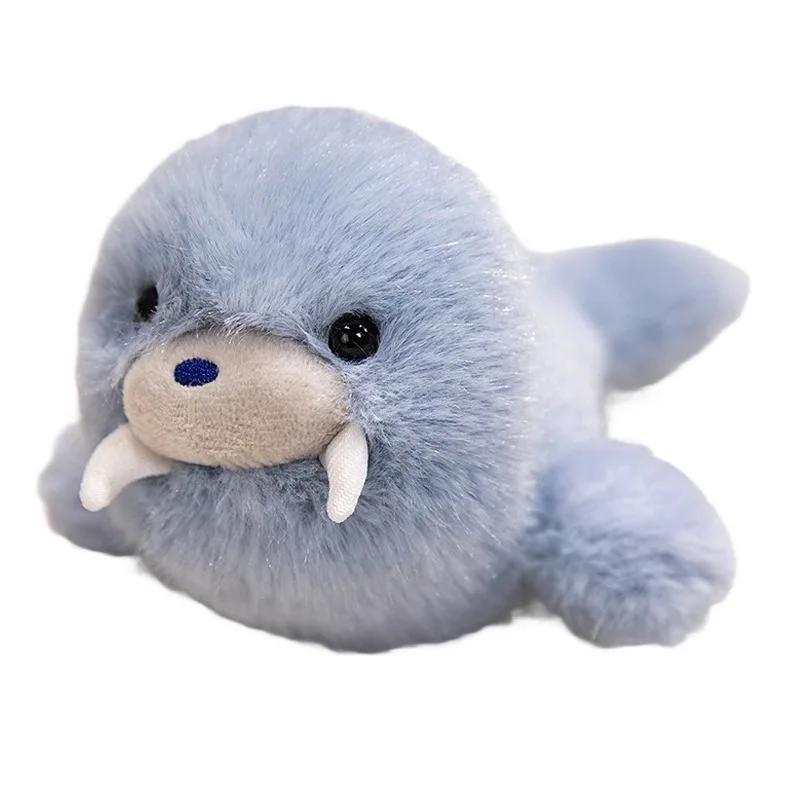Kawaii Sea Family Plush Toys Soft Fluffy Seal Doll Cute Shark Desktop Pets Plushie Walrus Office Companion Lovely Children Gift