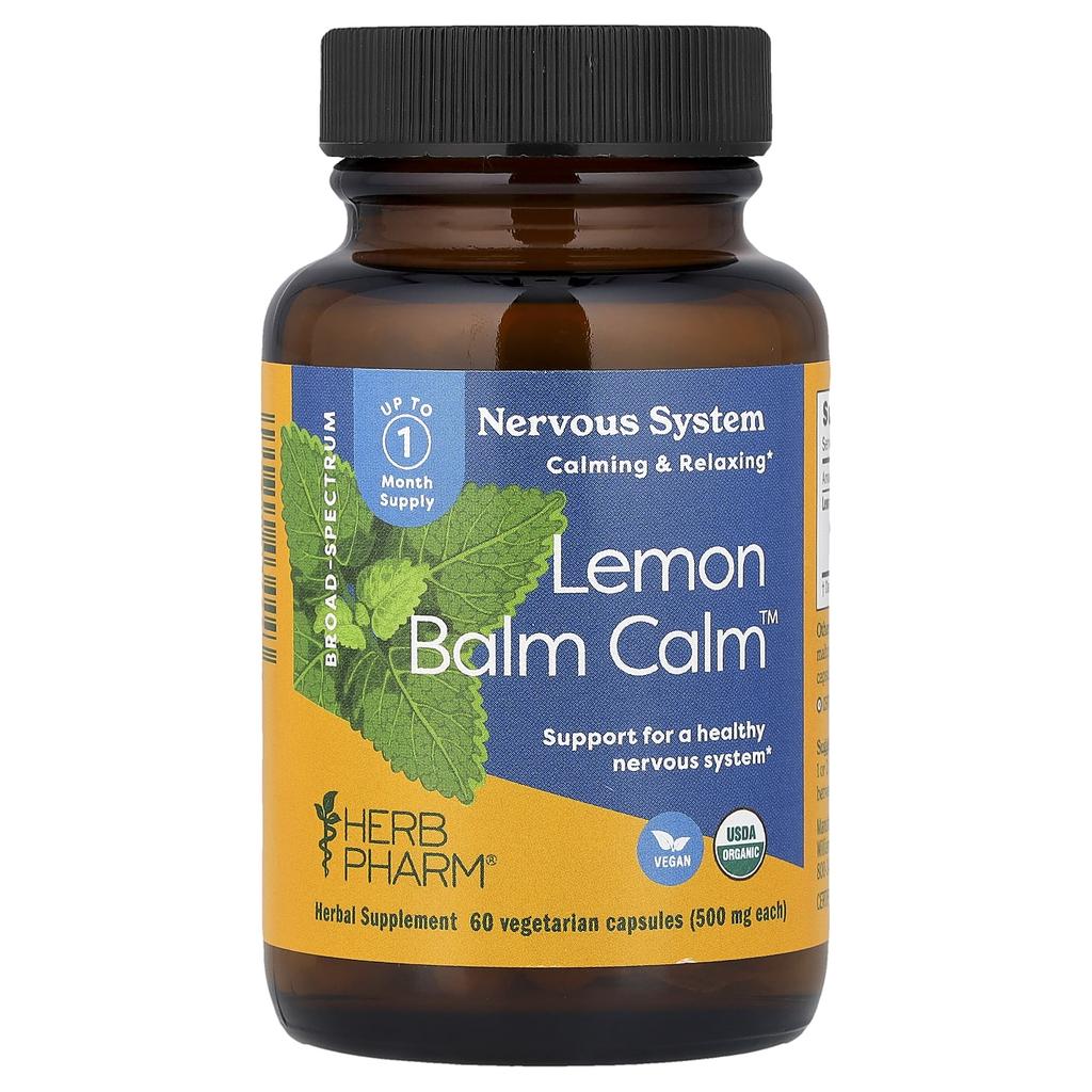 Herb Pharm, Lemon Balm Calm™, 500mg, 60 Veggie Capsules