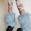 Vintage Y2K Winter Leg Warmers Harajuku Kawaii Furry Leg Warmers Foot Cover Lolita JK Plush Leg Coverings JK Accessories