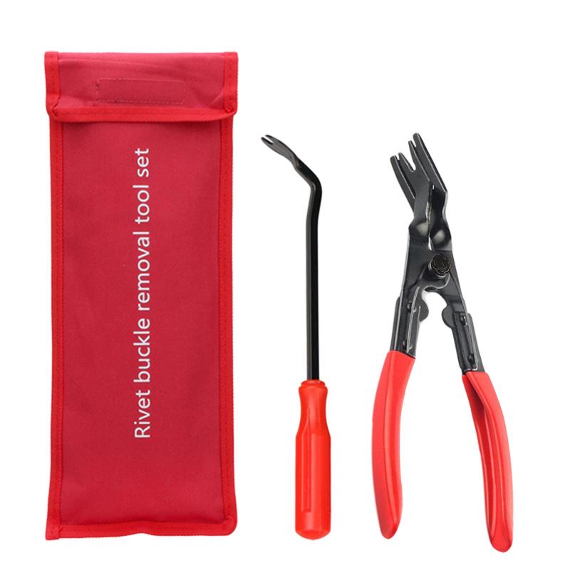 3-Piece Automotive Fastener and Rivet Removal Tool Set: 6-inch & 8-inch Screwdrivers, Pliers for Car Clip and Decorative Opening.