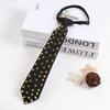 Uniform Black Ties for Senior High School Girl Uniform Pre-tied Preepy Look Adjustable Neck Ties with Metal Rivets