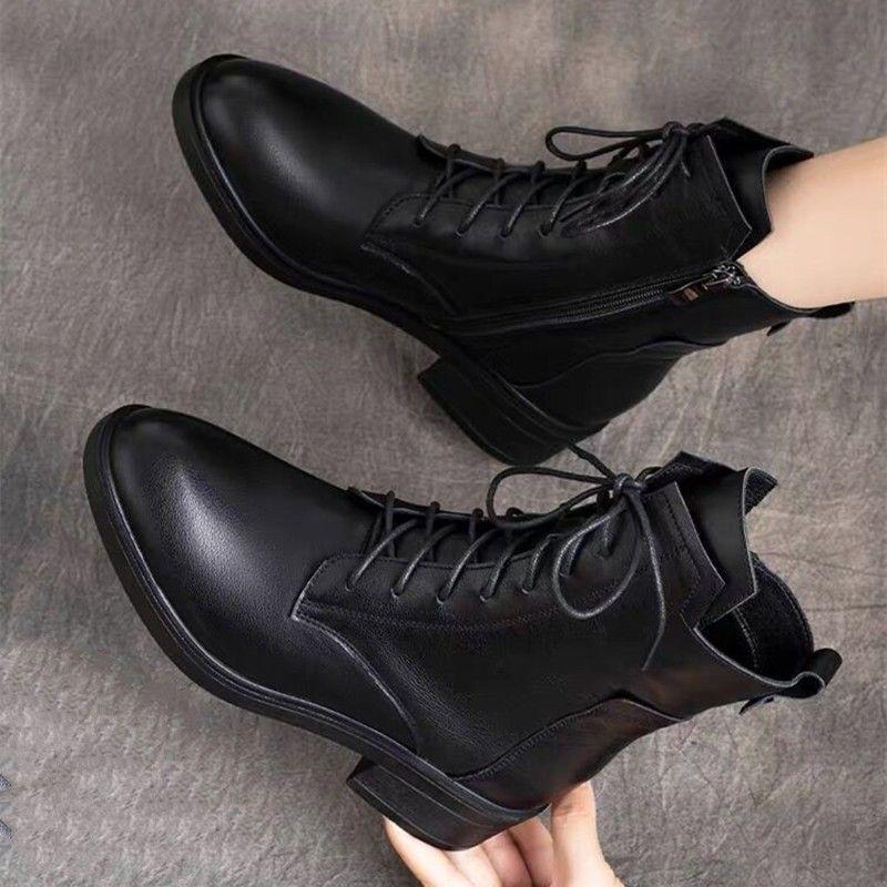 Women's Mid-Calf Tassel Chunky Heel Martin Boots - Low Heel, Plus Velvet, Autumn & Winter, Adult Sizes