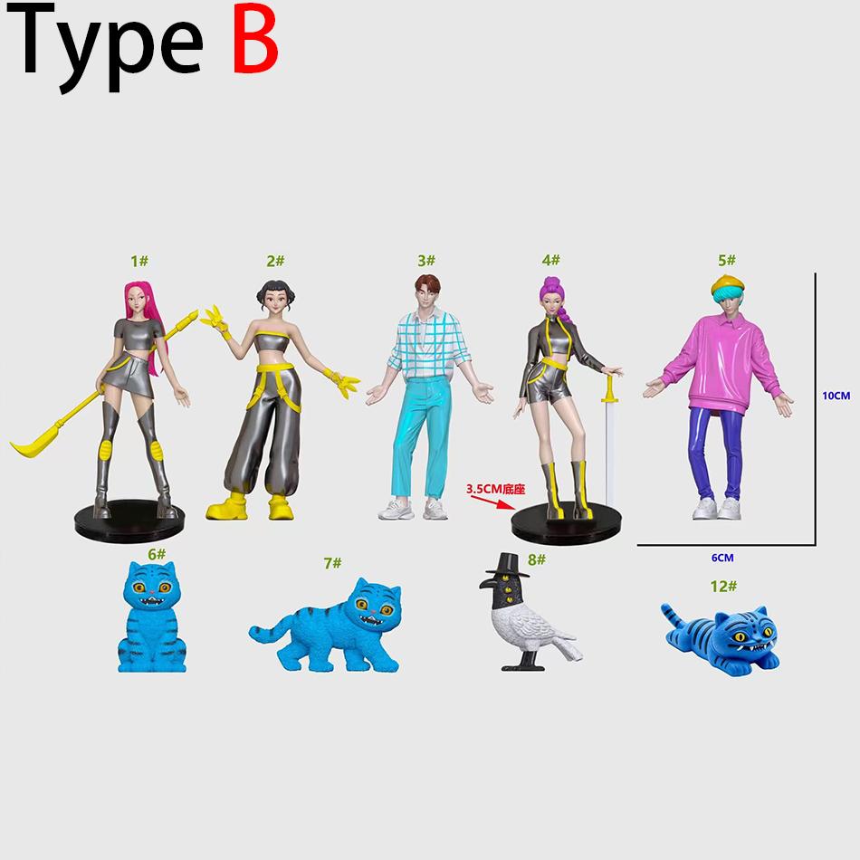 Kpop Demon Hunters Action Figure Toy Derpys Tiger Rumi Mira Zoey Sussy Figurine Doll Blind Box For Fans Gift Christmas Gift